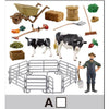 Simulation Plastic Farm Animals Model Series with Fence Kids Pretend Toys