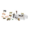 Simulation Plastic Farm Animals Model Series with Fence Kids Pretend Toys