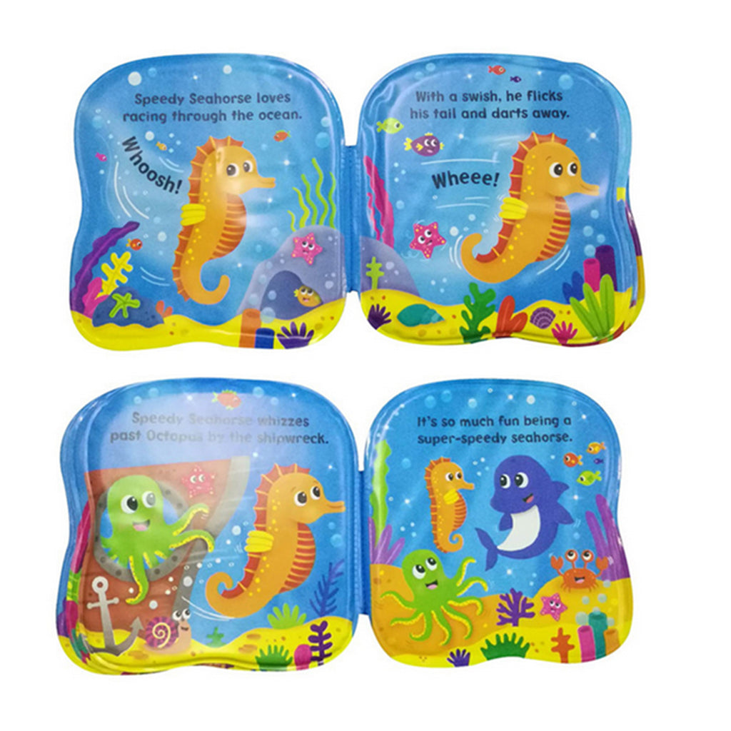 Inflatable Water Filled Cushion Bath Book for Baby Infant Swim Toy Sea Horse