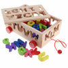 Load image into Gallery viewer, Toddler Wood Shape Sorter Car Pull Along Toy Block Puzzle Development Letter