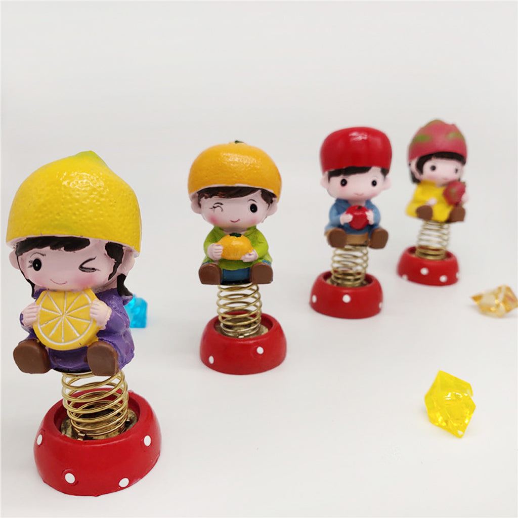 4 Pieces Mini Cartoon Statue Home Car Desktop Decorations Figurine Play Set