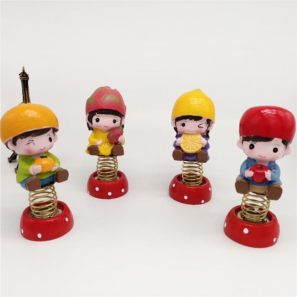 4 Pieces Mini Cartoon Statue Home Car Desktop Decorations Figurine Play Set