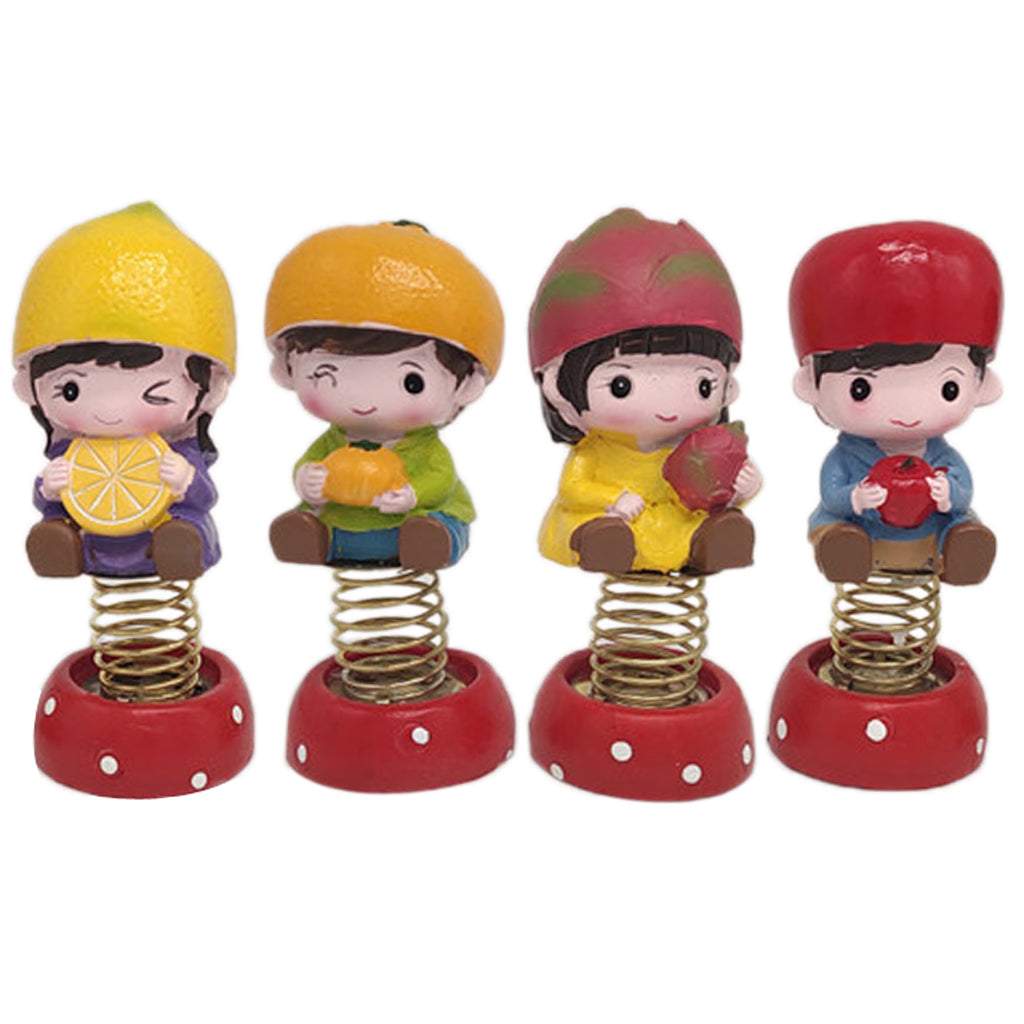 4 Pieces Mini Cartoon Statue Home Car Desktop Decorations Figurine Play Set