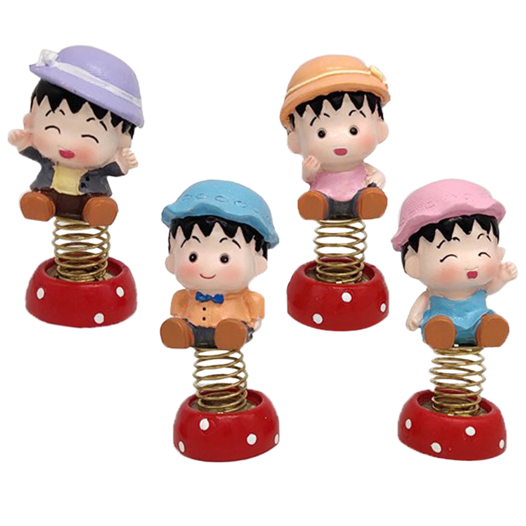 4 x Mini Cartoon Boy Figures Home Car Desktop Decorations Figurine Play Set