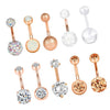 10PCS Lot Body Piercing Labret Tongue Eyebrow Barbells Mix Jewelry Rose Gold