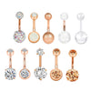 10PCS Lot Body Piercing Labret Tongue Eyebrow Barbells Mix Jewelry Rose Gold