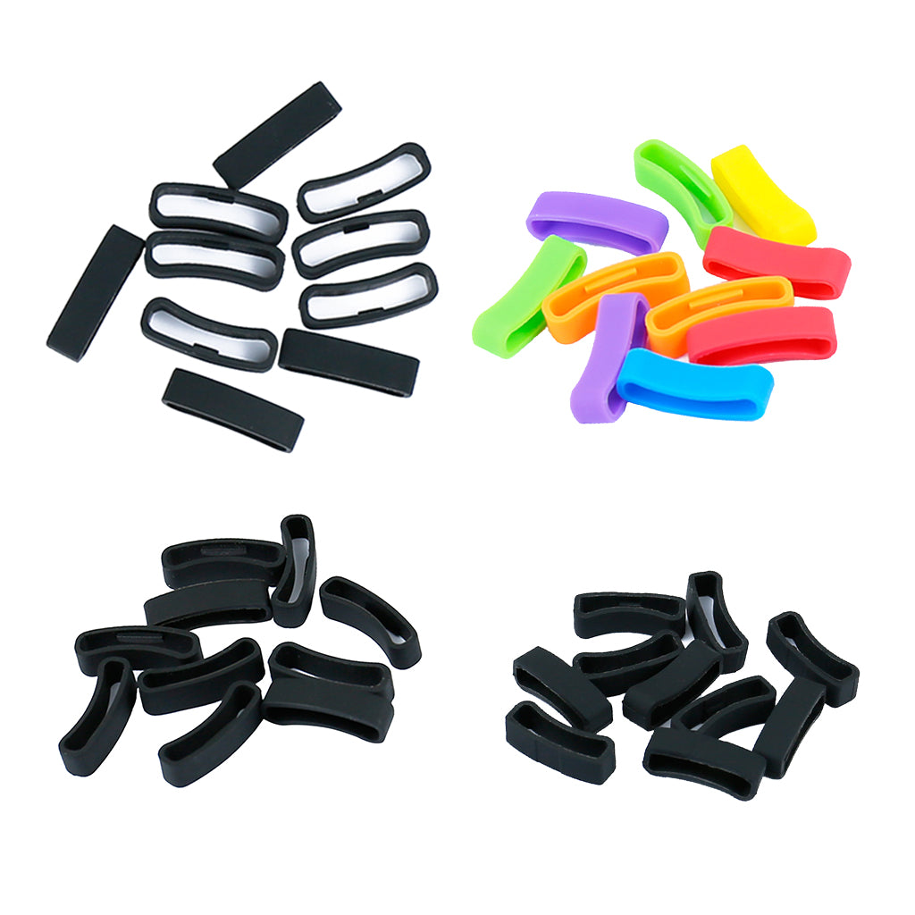 10Pack Watch Silicone Fastener Rings  Black 1