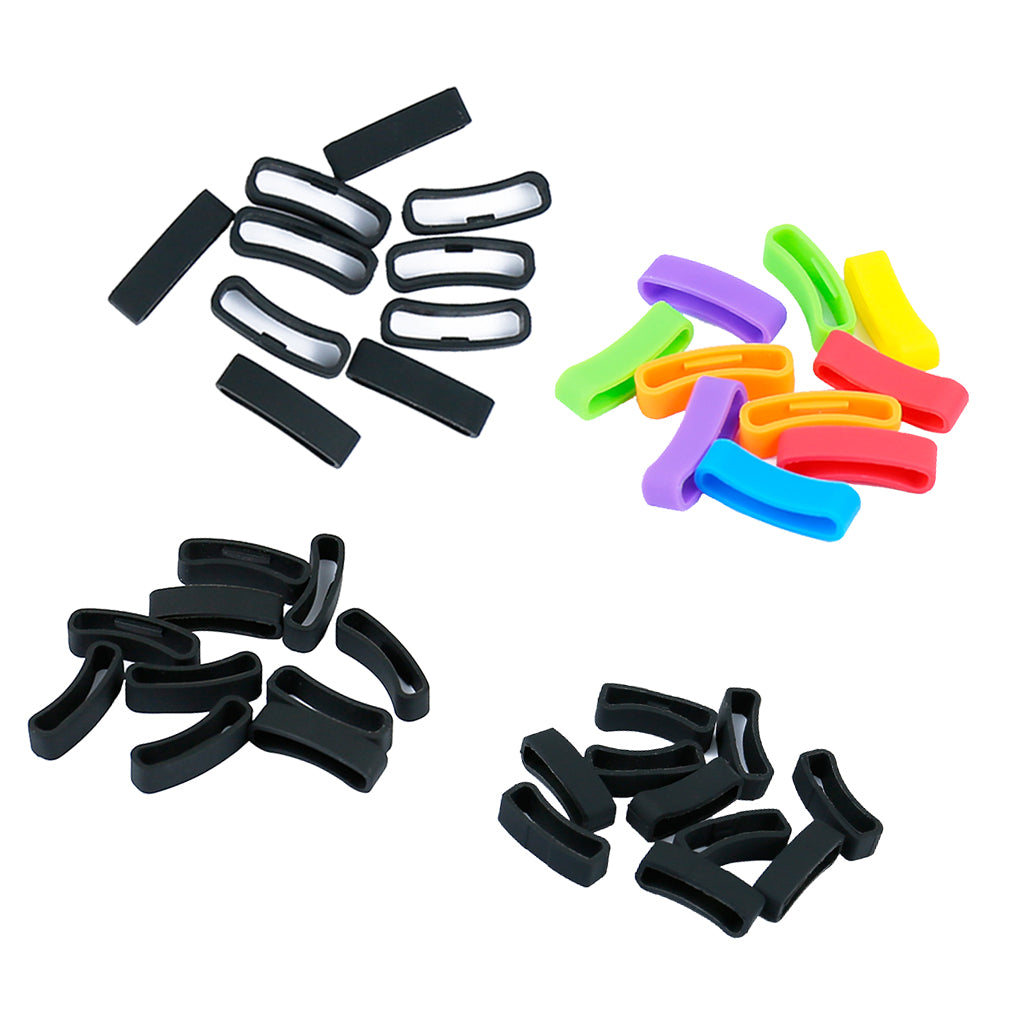 10Pack Watch Silicone Fastener Rings  Black 1