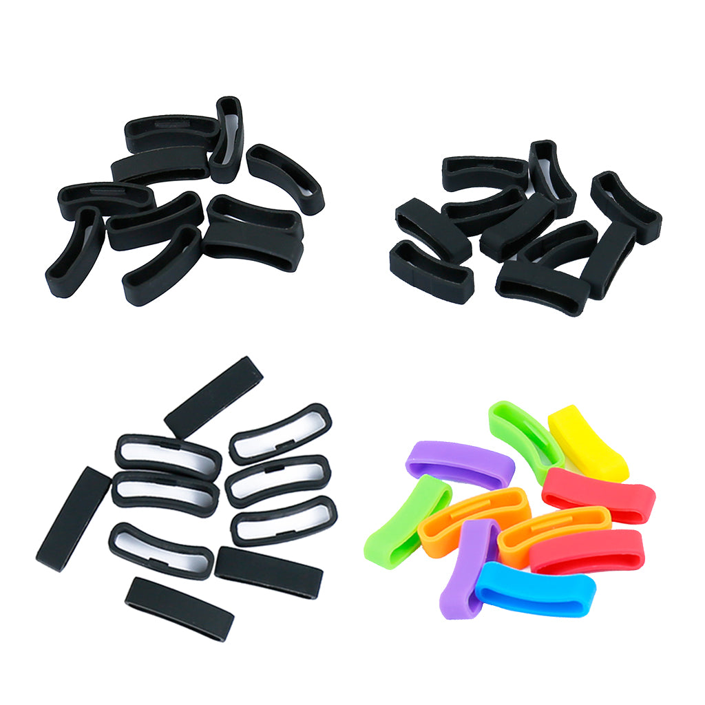 10Pack Watch Silicone Fastener Rings  Black 1