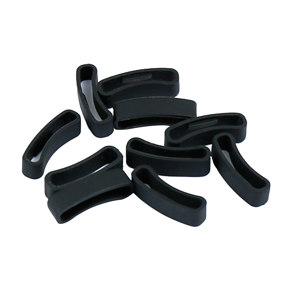 10Pack Watch Silicone Fastener Rings  Black 2