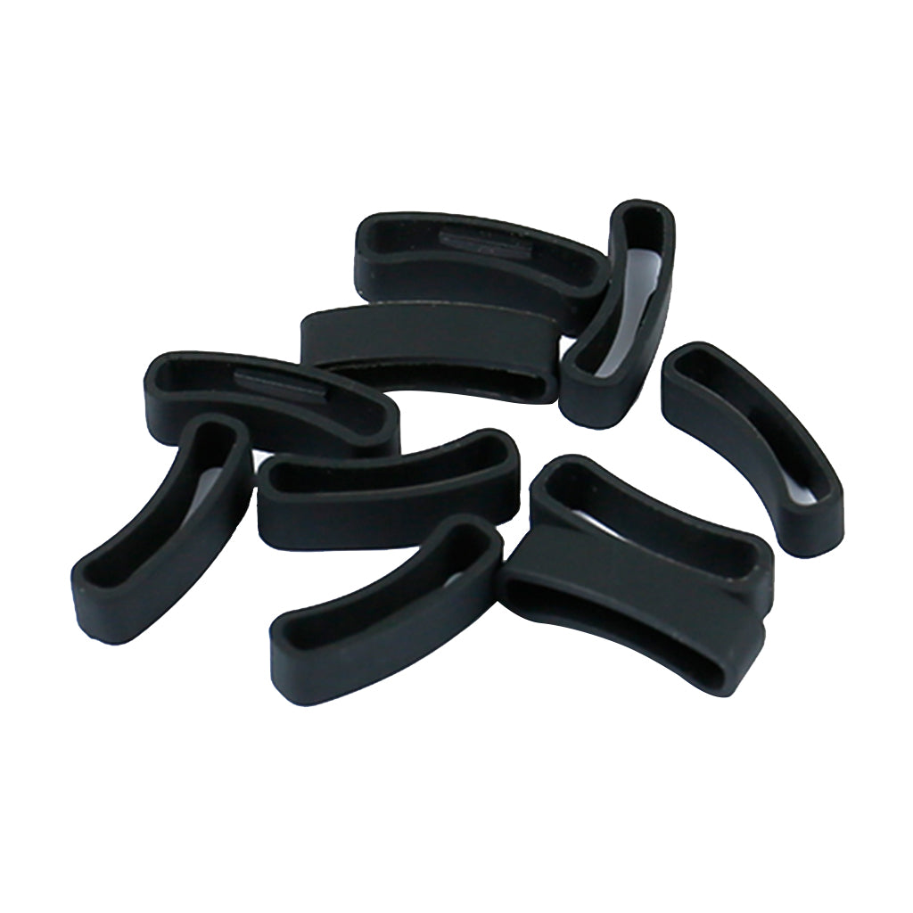 10Pack Watch Silicone Fastener Rings  Black 2