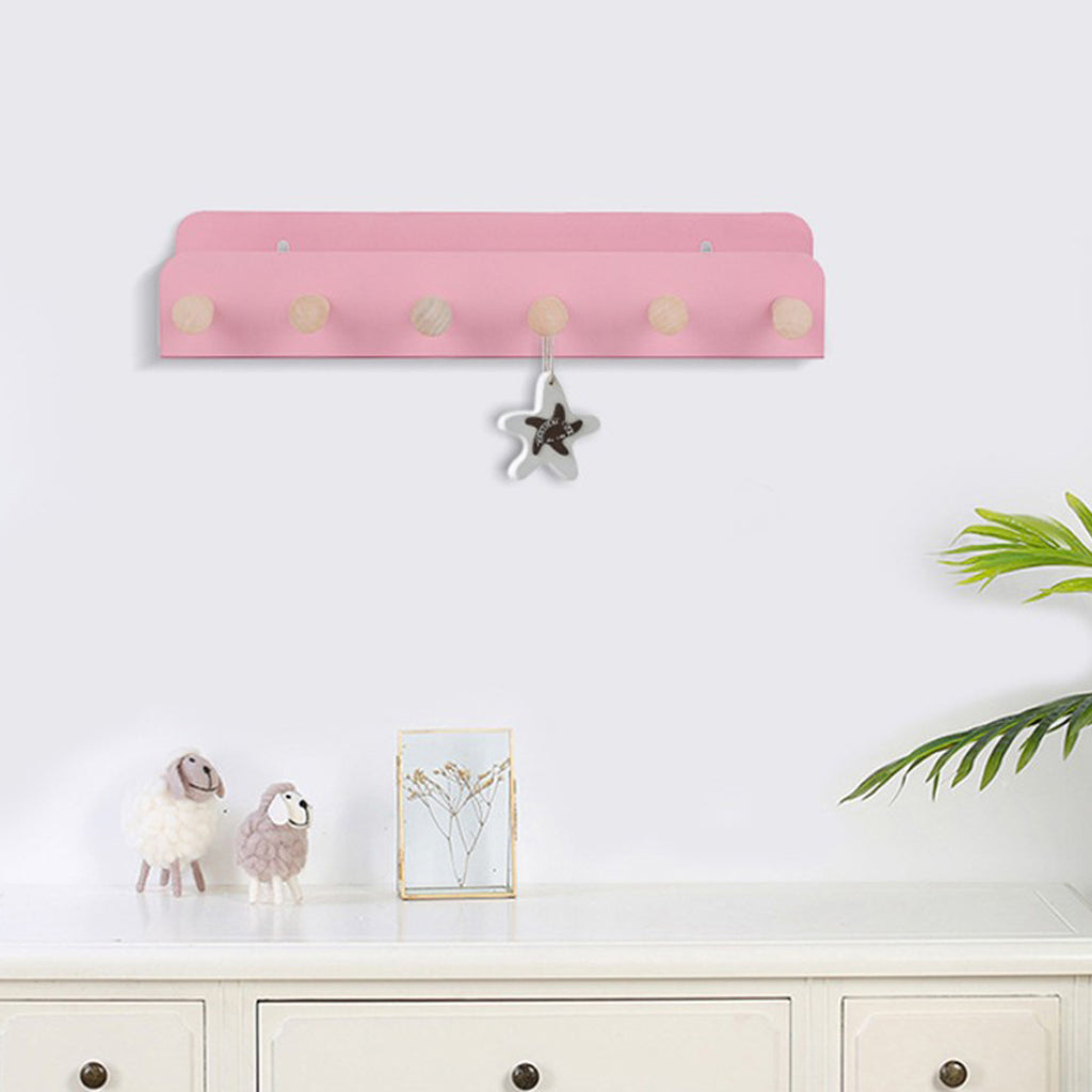 Iron Wall Mounted Shelf Home Storage Display Rack Pink