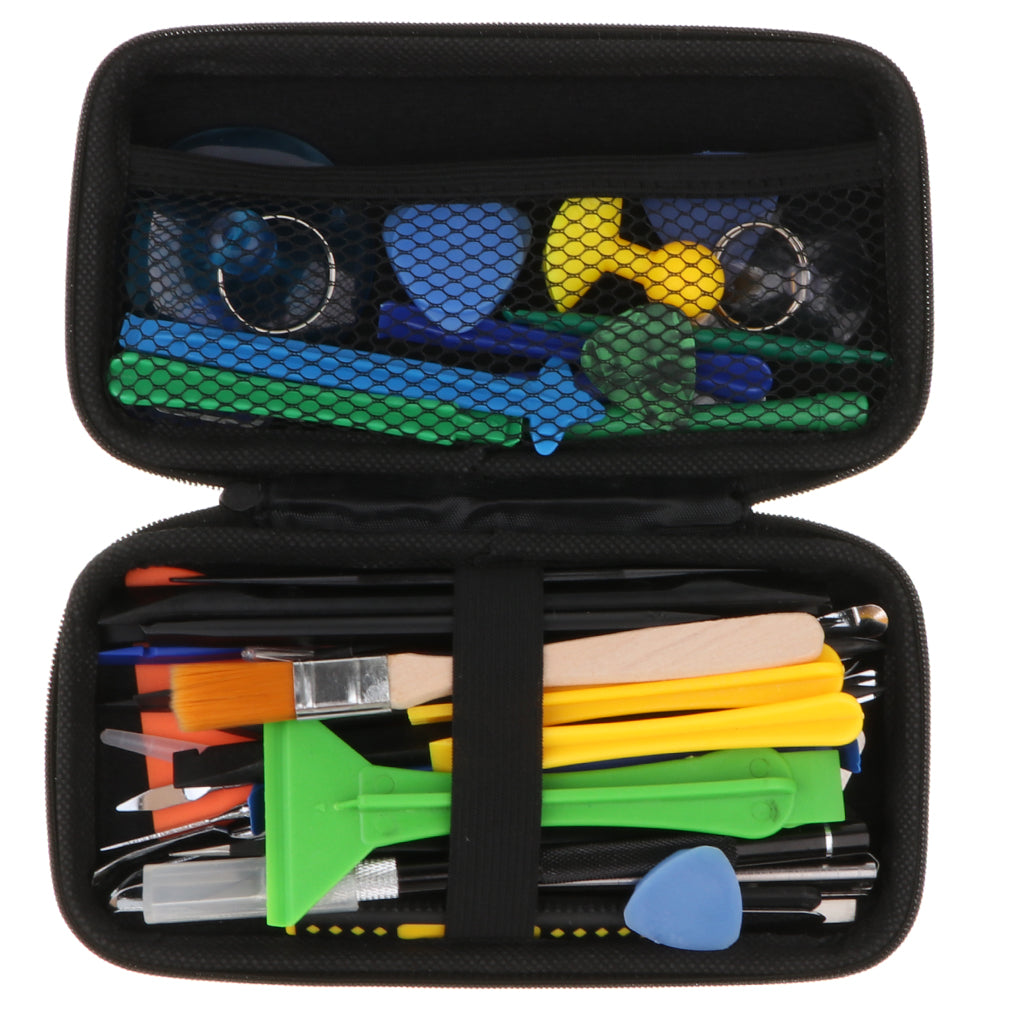 43x Professional Opening Pry Tool, Repair Tools Set Tweezers,Knife,Brush Kit