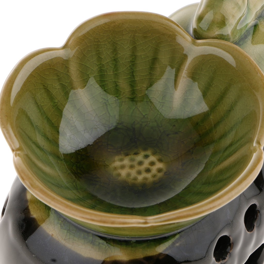 Elephant Backflow Censer Cones Burner Candle Tealight Holder Home Decor Green