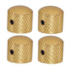 4pcs Electric Guitar Knurled Barrel Volume Tone Control Knobs Buttons Golden