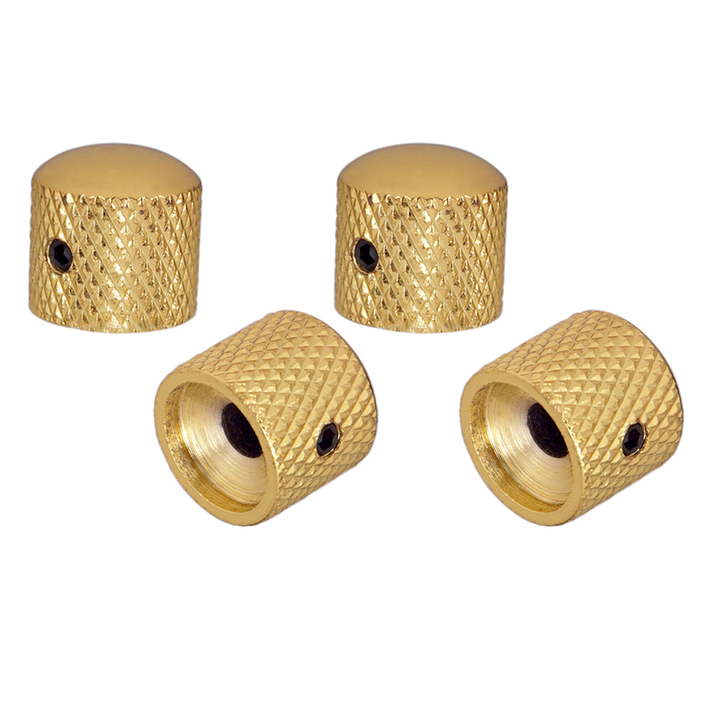 4pcs Electric Guitar Knurled Barrel Volume Tone Control Knobs Buttons Golden