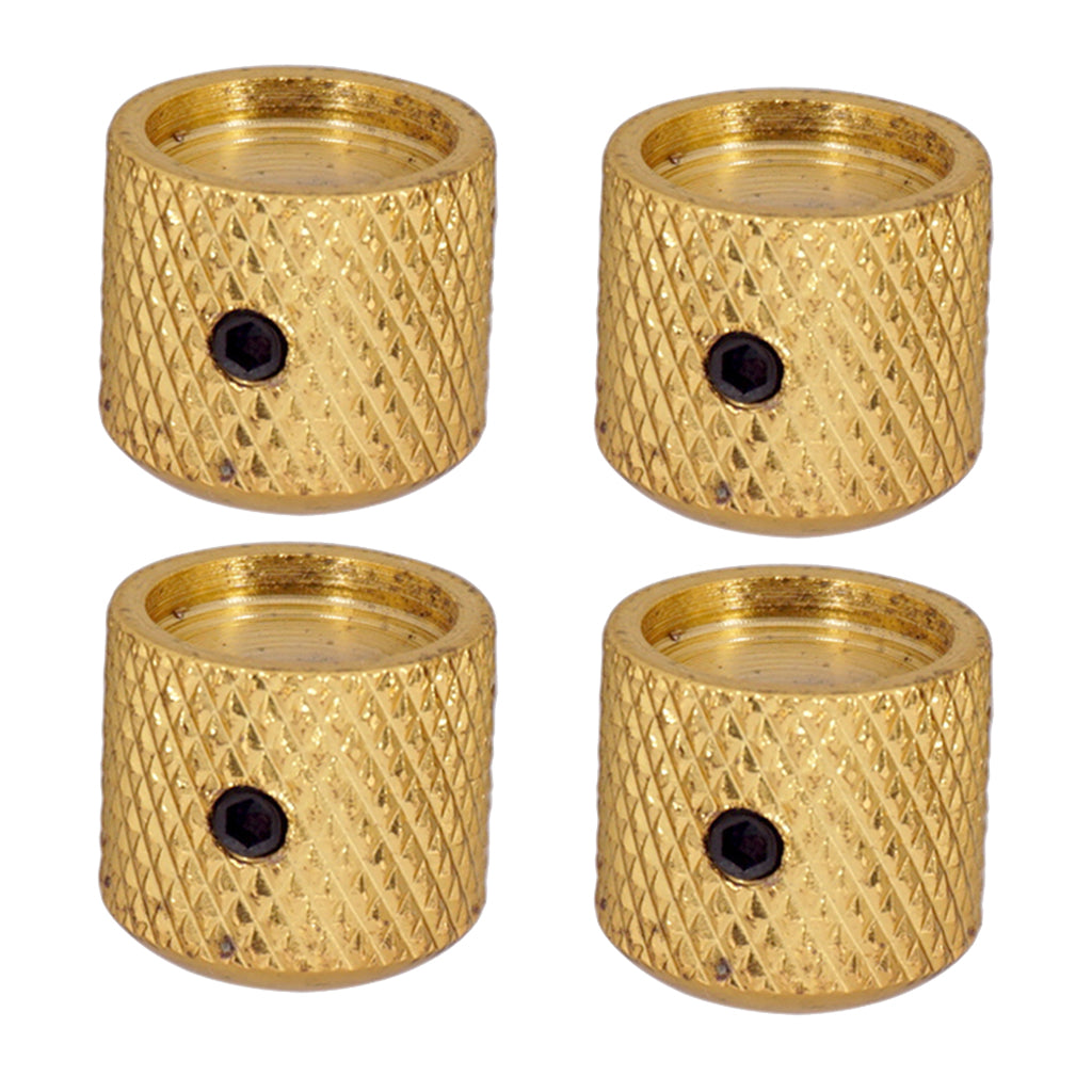 4pcs Electric Guitar Knurled Barrel Volume Tone Control Knobs Buttons Golden