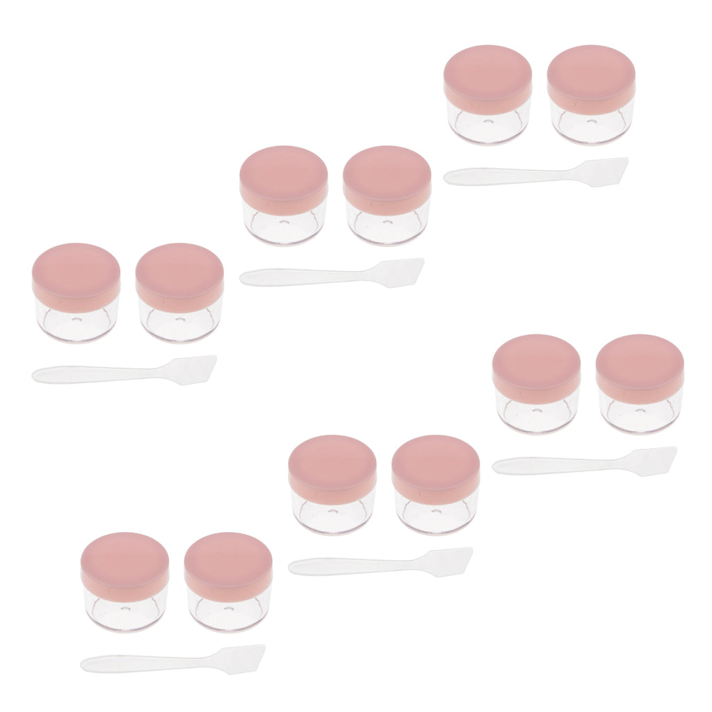 12pcs 15g Makeup Sample Container Cosmetic Lotion Cream Gel Jars Pots  Pink