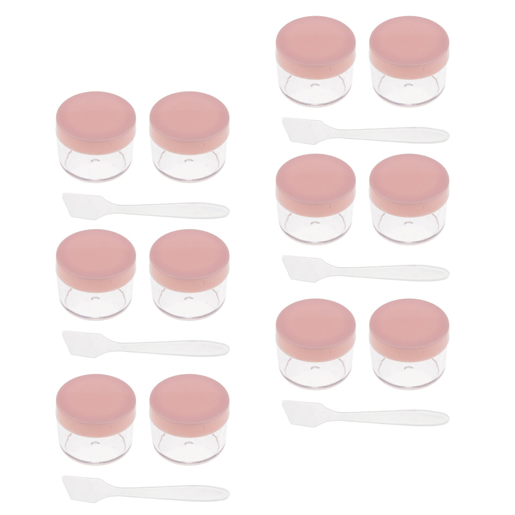 12pcs 15g Makeup Sample Container Cosmetic Lotion Cream Gel Jars Pots  Pink