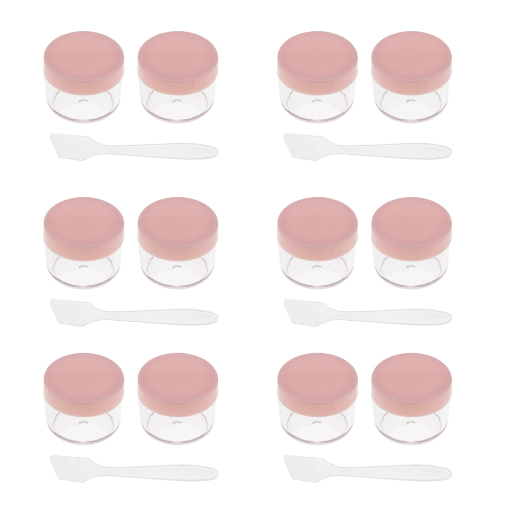 12pcs 15g Makeup Sample Container Cosmetic Lotion Cream Gel Jars Pots  Pink