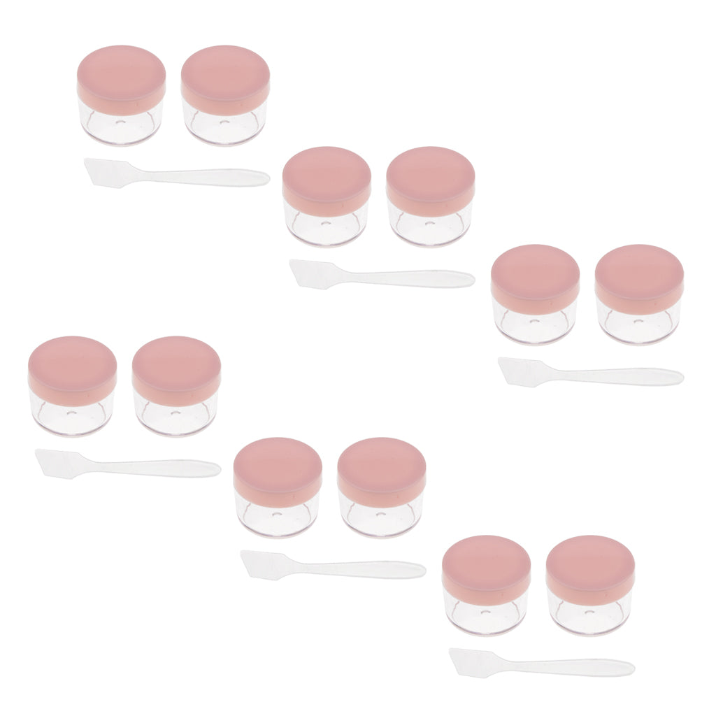 12pcs 15g Makeup Sample Container Cosmetic Lotion Cream Gel Jars Pots  Pink