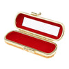 Leather Lipstick Lip Gloss Case Storage Box Balm Holder with Mirror Orange