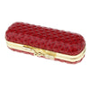 Leather Lipstick Lip Gloss Case Storage Box Balm Holder with Mirror Red