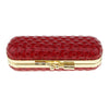 Leather Lipstick Lip Gloss Case Storage Box Balm Holder with Mirror Red