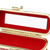 Leather Lipstick Lip Gloss Case Storage Box Balm Holder with Mirror Red