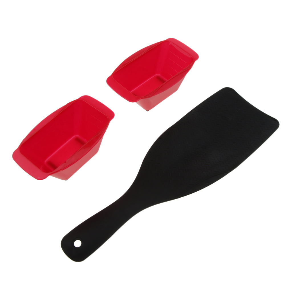 Highlight Balayage Board Paddle + 2 Detachable Hair Coloring Bowls Red