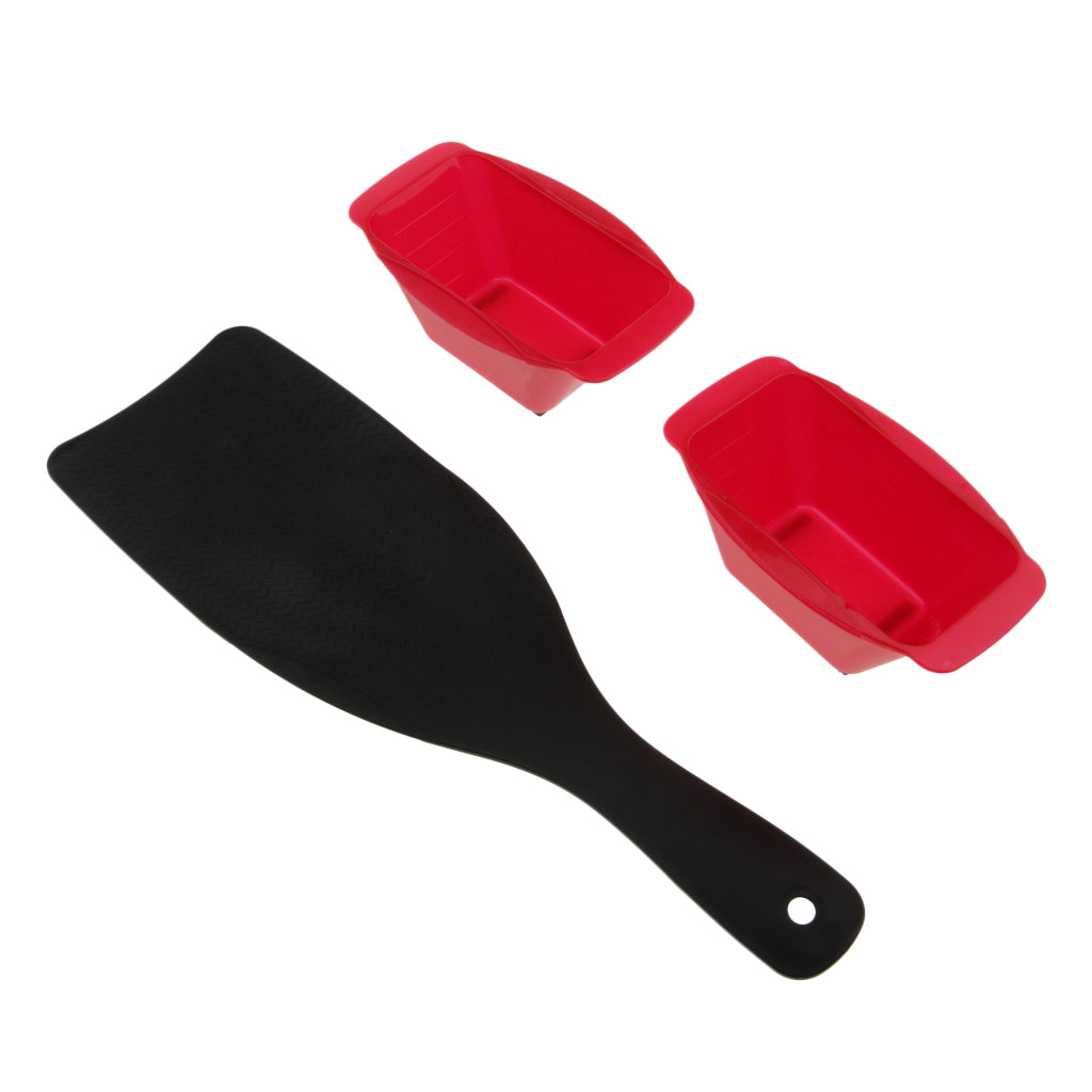 Highlight Balayage Board Paddle + 2 Detachable Hair Coloring Bowls Red