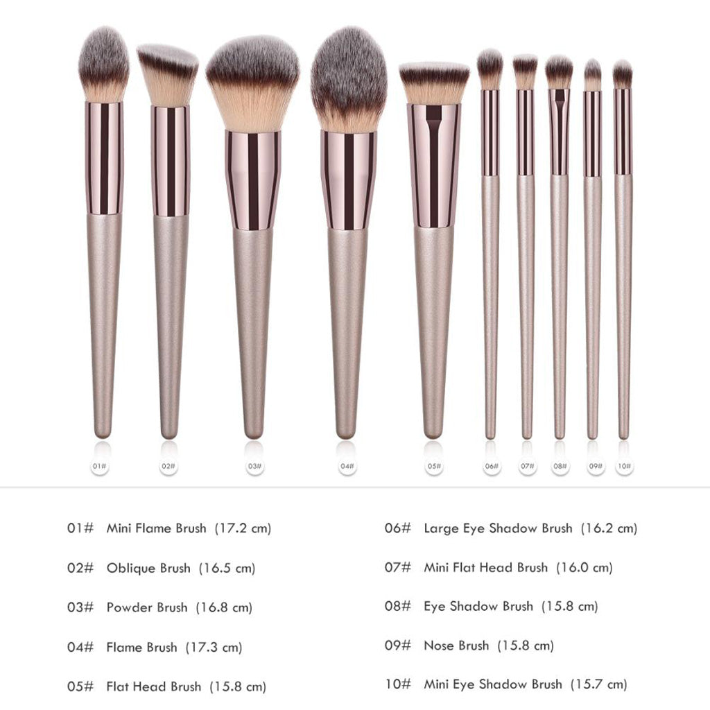 Professional Makeup Brushes Eyeshadow Foundation Beauty Cosmetics 10 Pieces