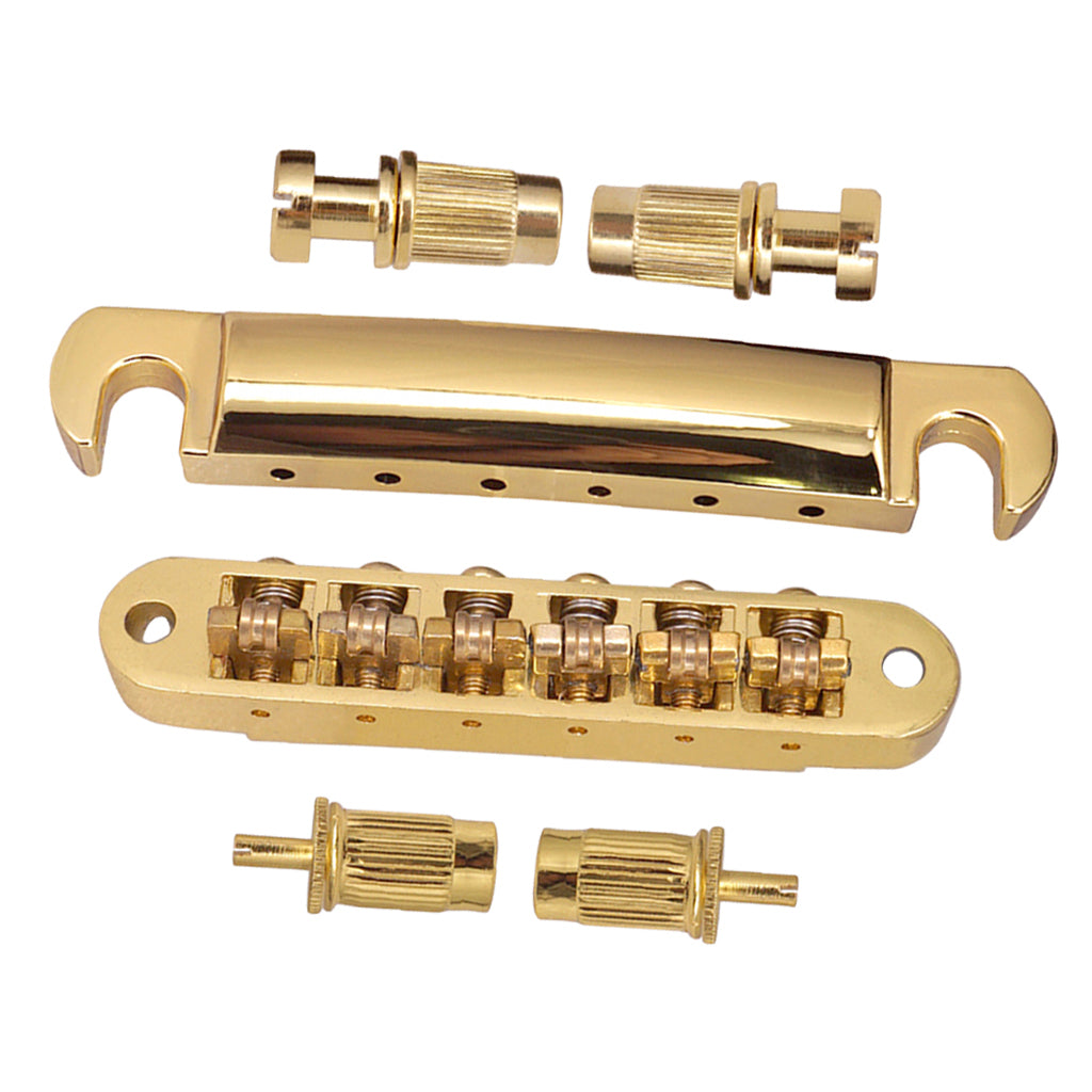 Roller Saddle Bridge Tailpiece for LP EPI Electric Guitar Golden