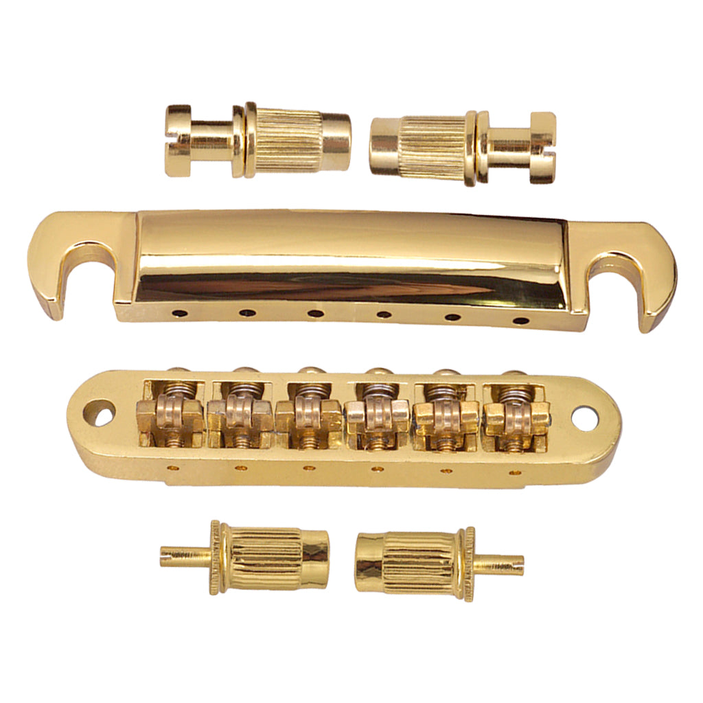 Roller Saddle Bridge Tailpiece for LP EPI Electric Guitar Golden