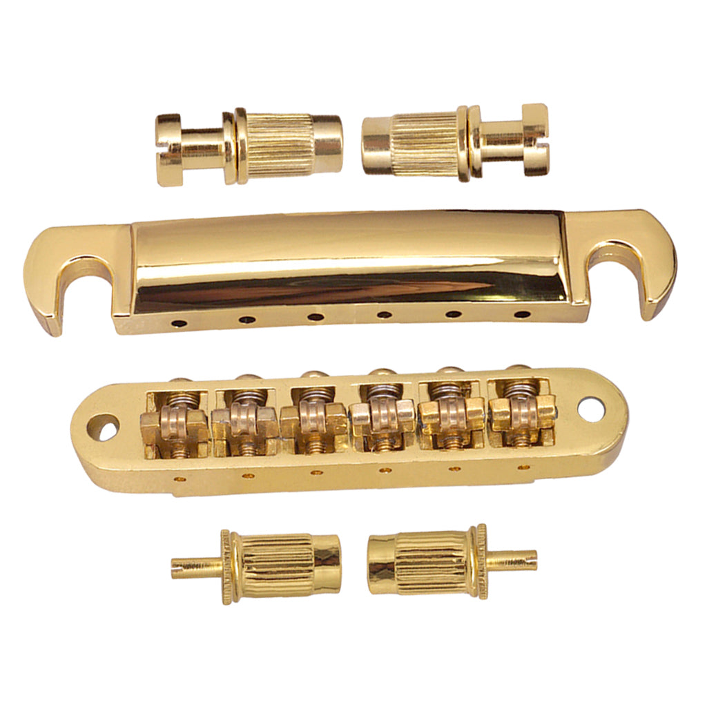 Roller Saddle Bridge Tailpiece for LP EPI Electric Guitar Golden