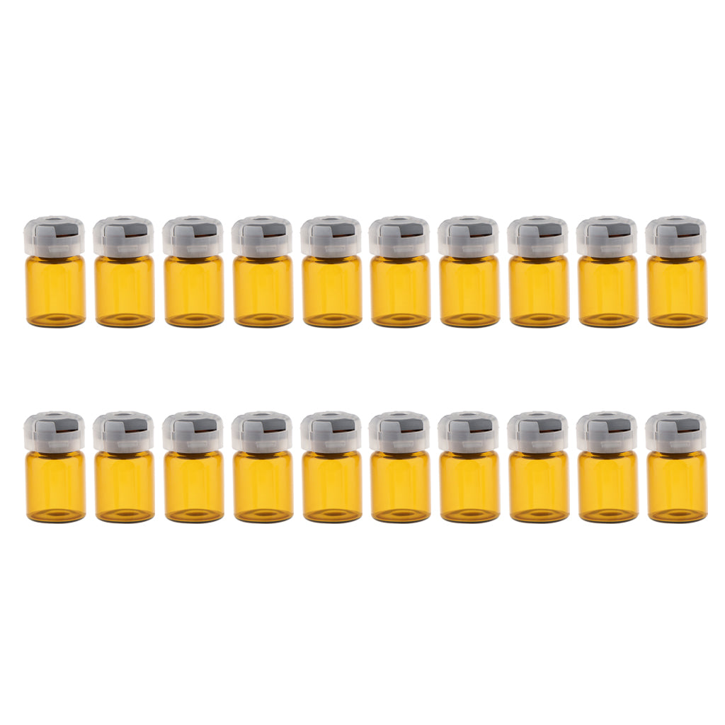 20x Empty Sterile Glass Sealed Serum Vials Liquid Containers  5ml