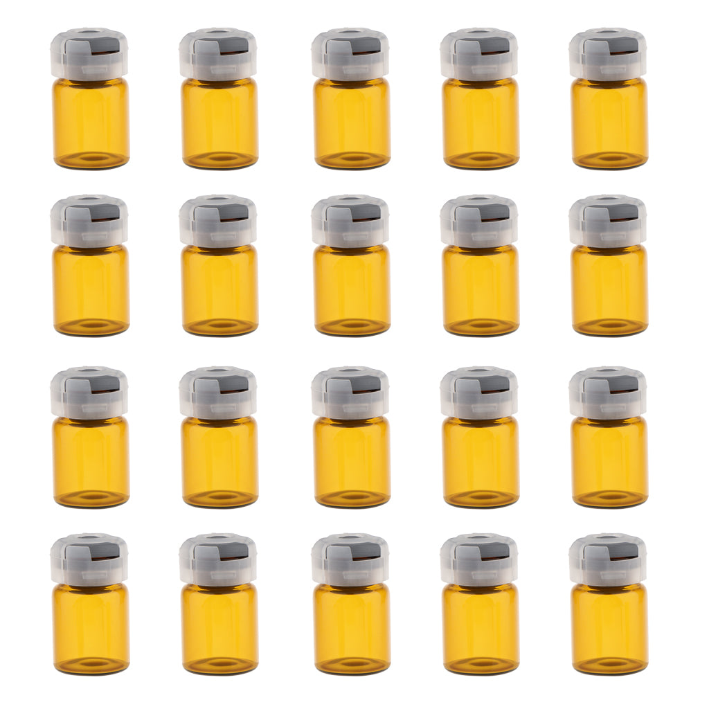 20x Empty Sterile Glass Sealed Serum Vials Liquid Containers  5ml