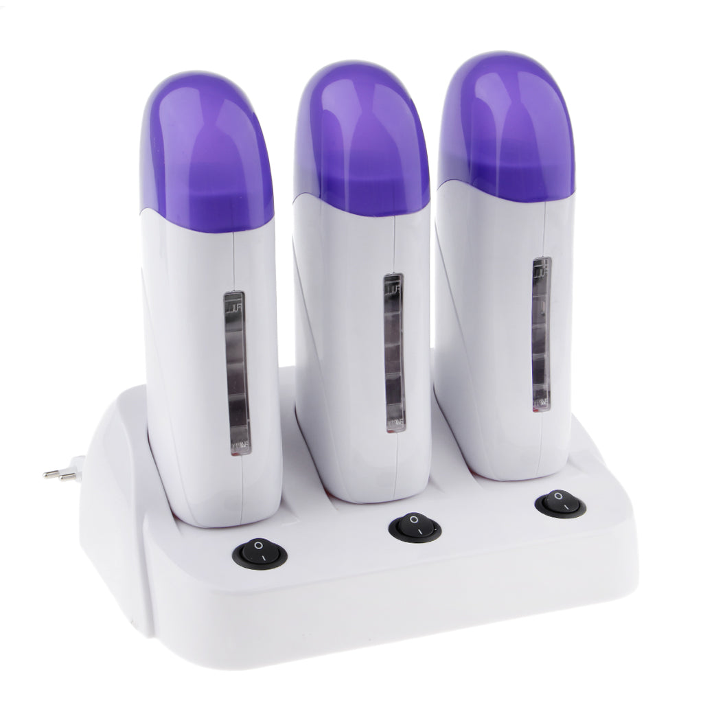 3pcs Depilatory Roll On Wax Cartridge Heater Warmer Hair Removal Machine EU