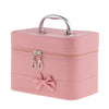 Portable Handbag Zipper Makeup Cosmetic Organizer Storage Case Box  Pink