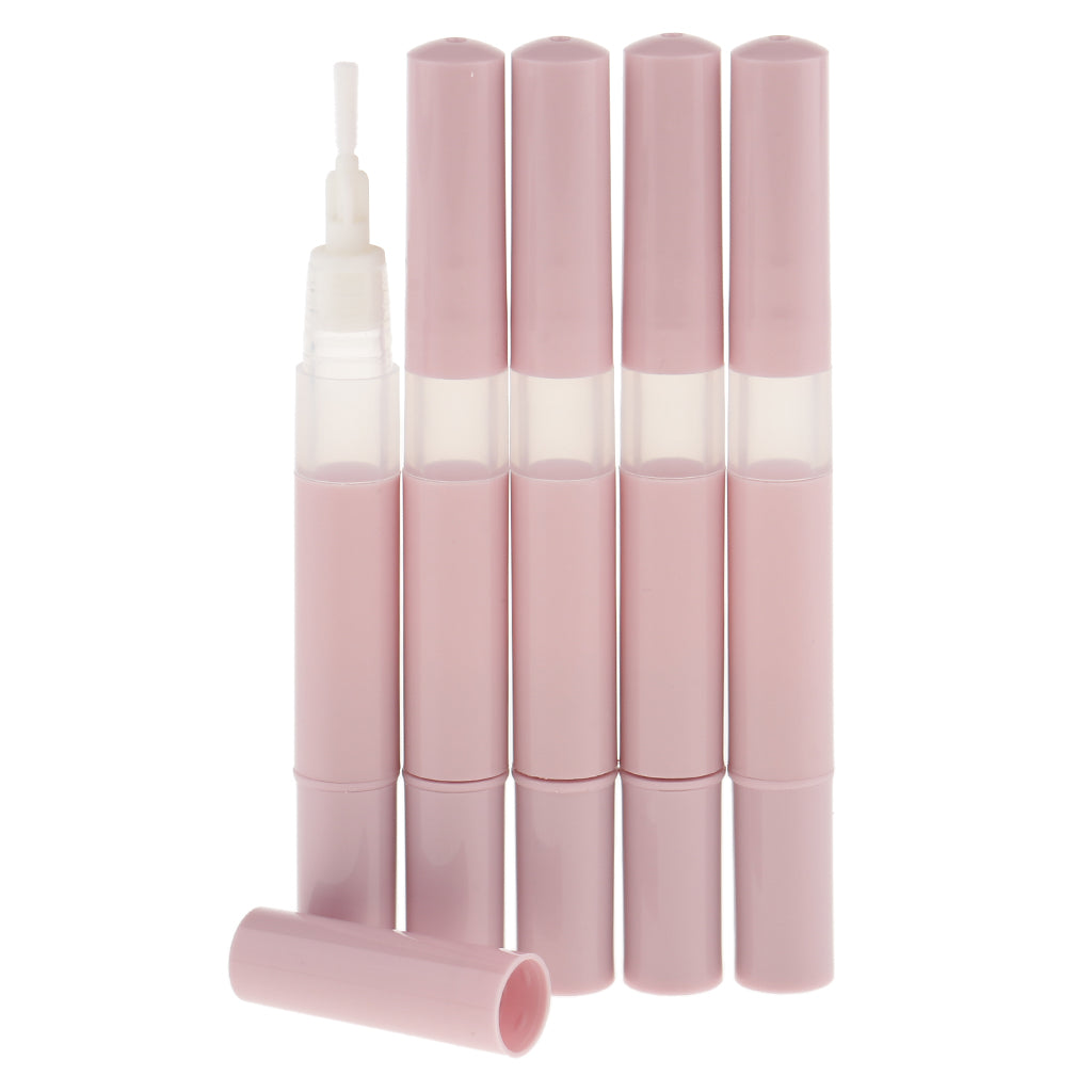 5pcs 3ml Empty Mascara Vials Eyelash Growth Bottle Liquid Tube Lip Gloss Pen Pink