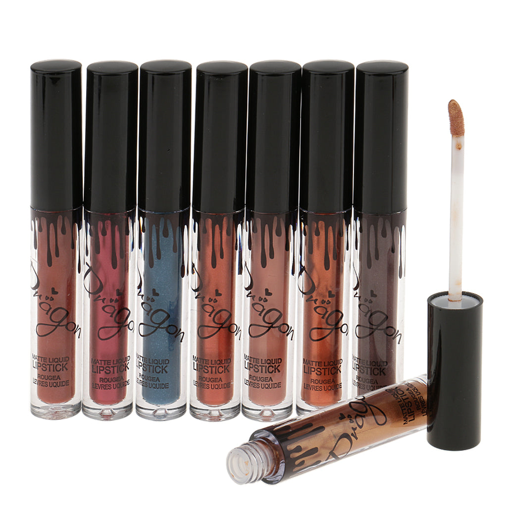 8 Colors Makeup Lip Gloss Metallic Waterproof Long Lasting Liquid Lipsticks