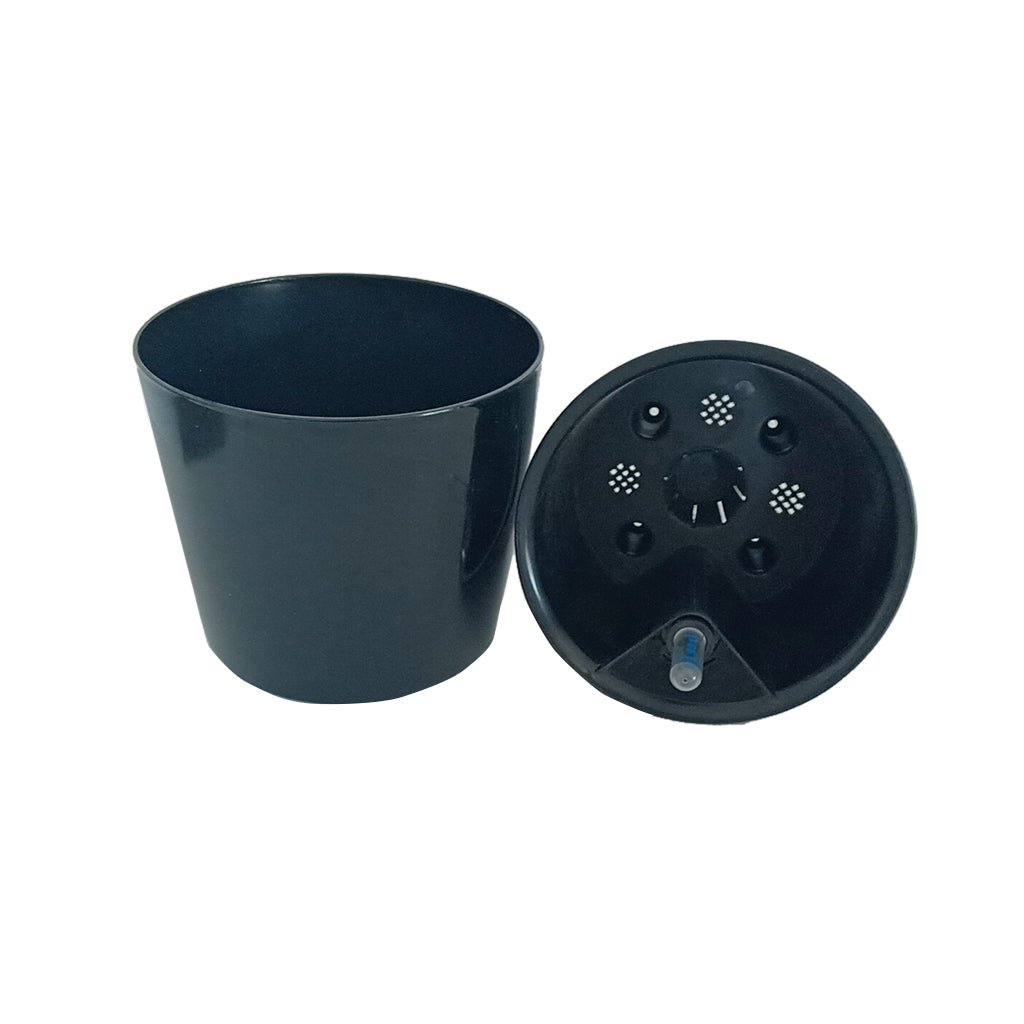 Self Watering Traditional Round Planter Pot  Black