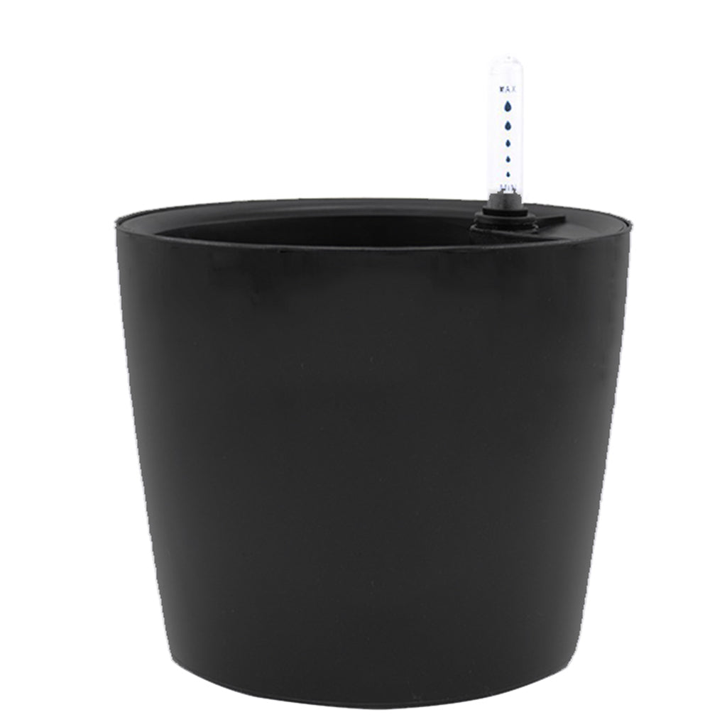 Self Watering Traditional Round Planter Pot  Black