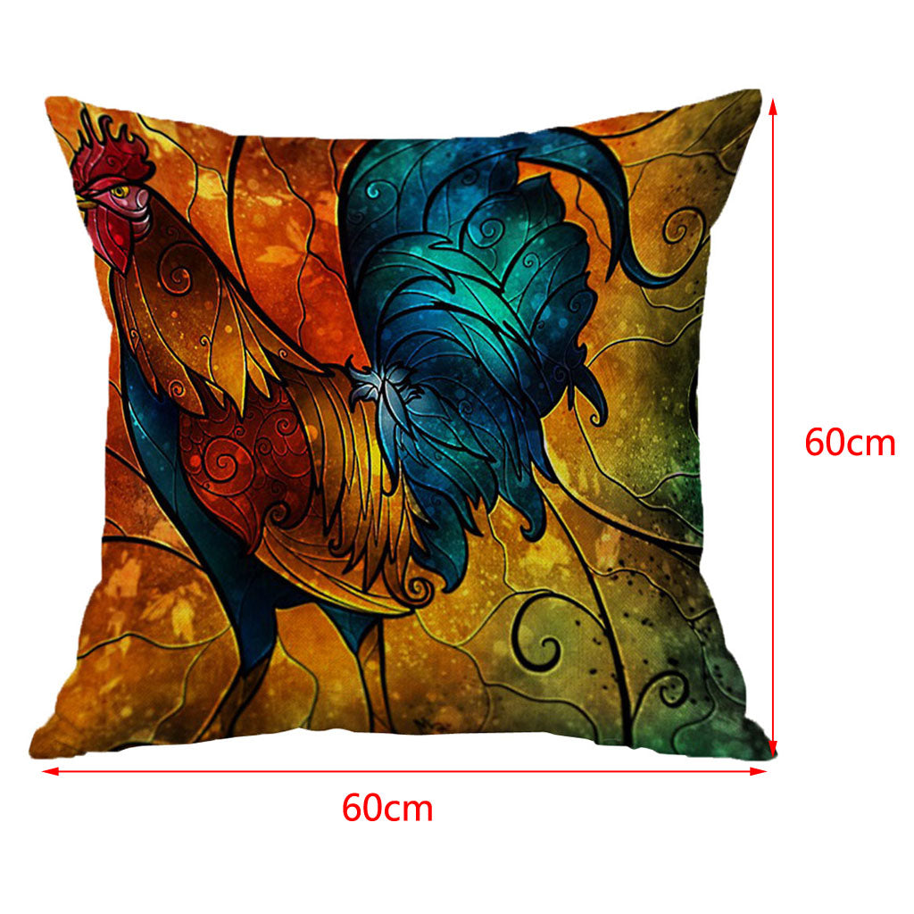 Square Cushion Cover for Soft Car Home Decor Cock 60x60cm