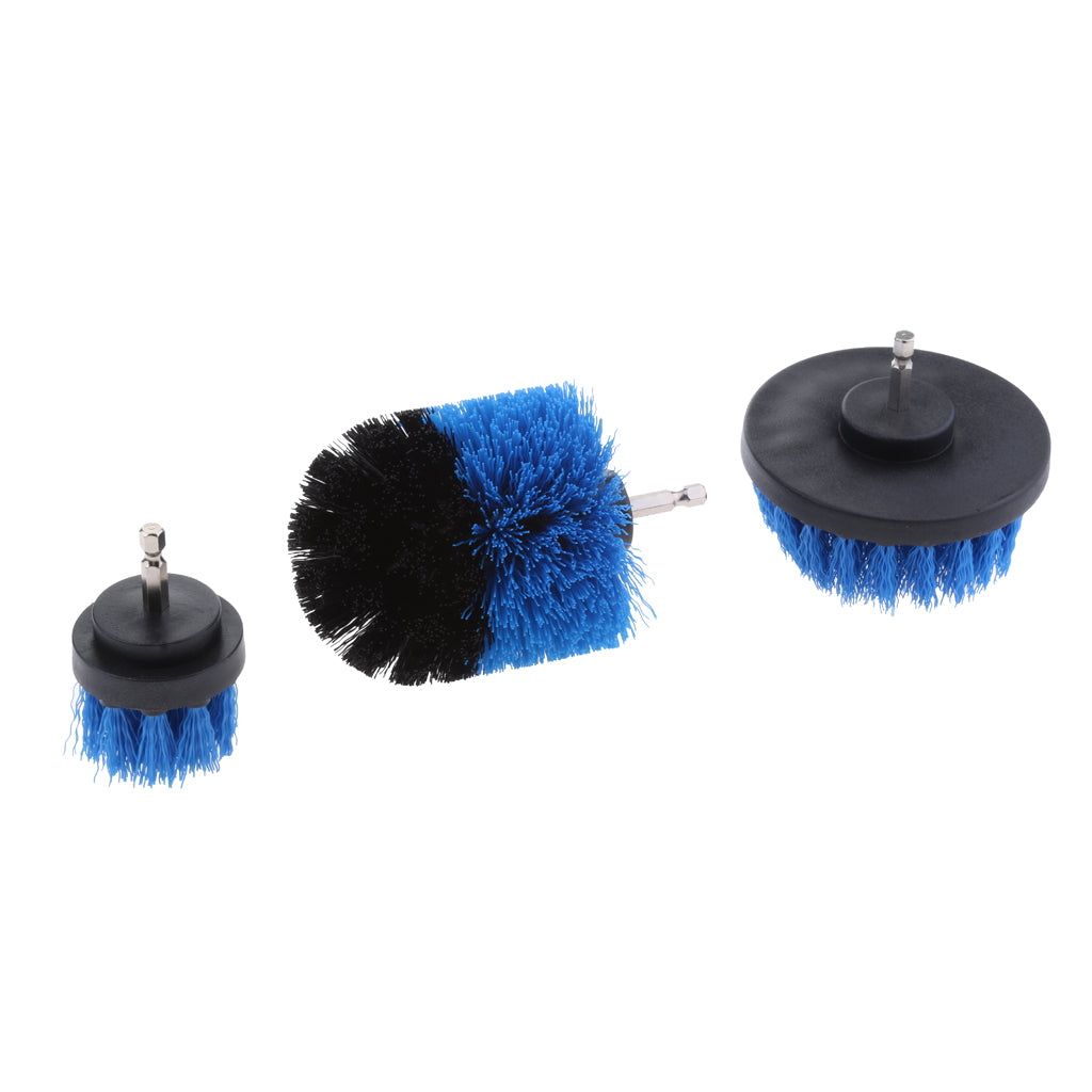 3PCS Tile Grout Cleaning Drill brush Scrub Brush Drill Attachment Kit Blue