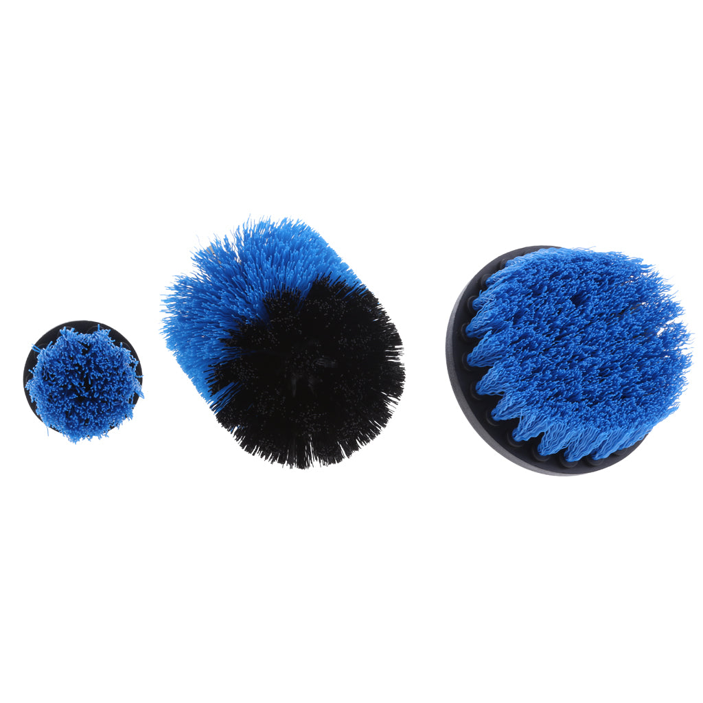 3PCS Tile Grout Cleaning Drill brush Scrub Brush Drill Attachment Kit Blue