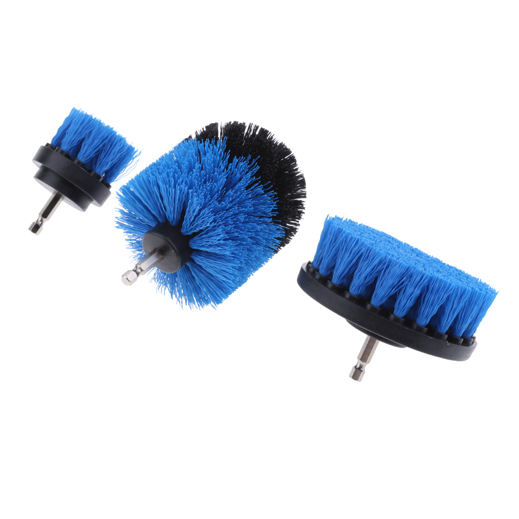 3PCS Tile Grout Cleaning Drill brush Scrub Brush Drill Attachment Kit Blue