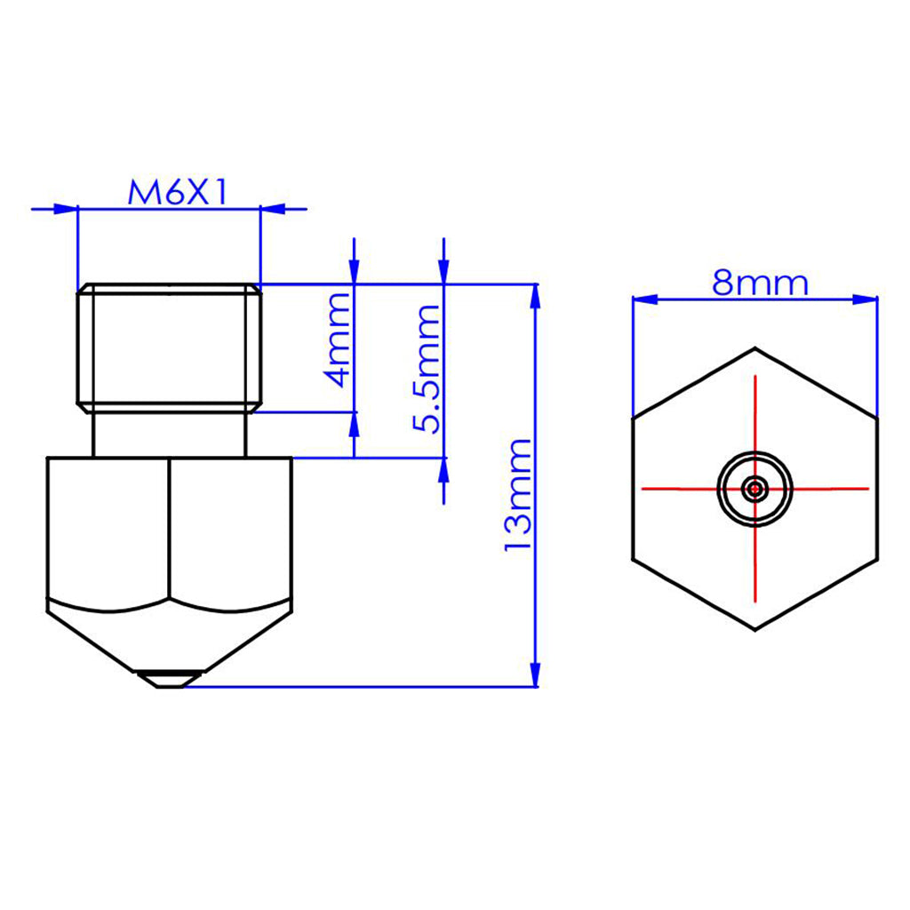 MK8 3D Printer 1.75mm Filament Extruder Nozzle 0.4mm for Ender-3