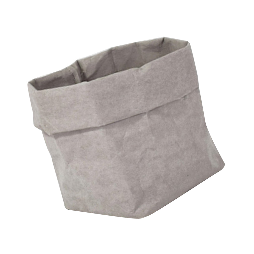 Washable Kraft Paper Bag Plant Flower Pot Storage Bag 25x25x40cm Grey