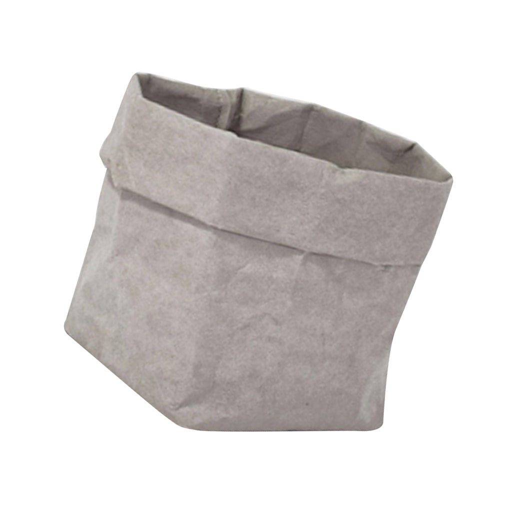 Washable Kraft Paper Bag Plant Flower Pot Storage Bag 25x25x40cm Grey